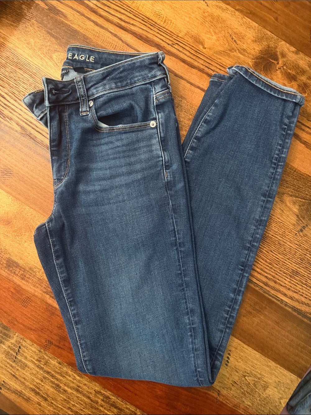 American Eagle Outfitters Women’s Straight Leg Jeans - Dark Blue Wash